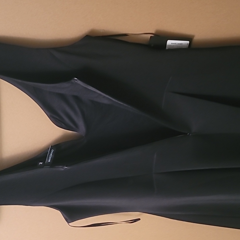 Elegant Black Sleeveless Dress Sweatheart Neck And A Line Pleat Skirt NWT - Picture 7 of 7